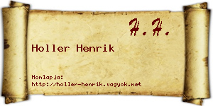 Holler Henrik névjegykártya